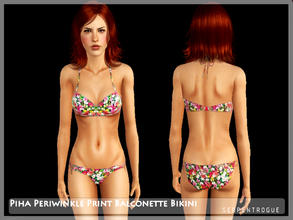Sims 3 — Piha Periwinkle Print Balconette Bikini by Serpentrogue — base game compatible swimwear category outfit has