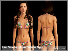 Sims 3 — Piha Periwinkle Print Triangle Bikini  by Serpentrogue — base game compatible swimwear category outfit has small