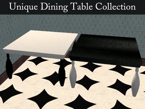 Sims 2 — Unique Dining Table Collection by staceylynmay2 — Two unique dining tables. Black with white legs as the mesh