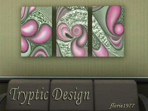 Sims 3 —  tryptic design by florie1977 — Soft, subtle tones. A little abstract. Odd, but nice.