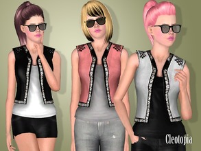 Sims 3 — ~ Street Style Chich Sleeveless Jacket ~ by Cleotopia — new mesh and texture by cleotopia@tsr...