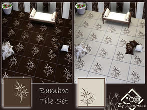 Sims 3 — Bamboo Tile Set by Devirose — The elegance of bamboo leaves in abstract patterns for your modern