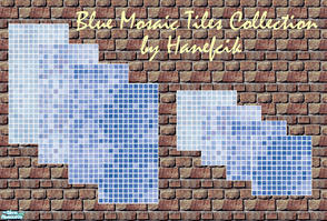 Sims 2 — Blue Mosaic Tiles Collection by Hanefcik — Do you want to give Your Sims\' bathrooms a unique yet modern look?