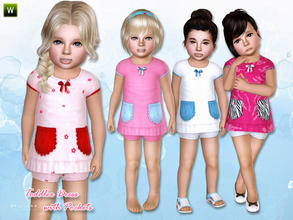 Sims 3 — Toddler Dress with Pockets by lillka — Toddler dress with cute pockets. Everyday/Formal 4 styles/4 recolorable