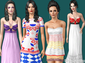 Sims 3 — 315 - Spring dresses by sims2fanbg — .:315 - Spring dresses:. Items in this Set: Dress in 3 recolors,Custom