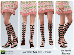 Sims 3 — Gladiator Sandals for Teens by simromi — Let the games begin in these fashionable gladiator sandals. These