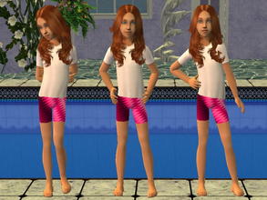 Sims 2 — Shy Girl swimwear set - Darkpink by zaligelover2 — Swimwear for shy girls.