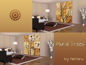 Sims 3 — Mural Trees by Neferu2 — Collection of 2 murals that will give a warm atmosphere in the rooms of your sims