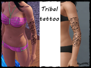 Sims 3 — Tribal tattoo by nezat19962 — This is a tattoo for your simmies, it contains 2 parts as part 1 bicep and part 2