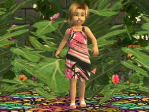 Sims 2 — Toddler Tiger Dress Set - Pink by zaligelover2 — A dress for toddler girls in pink.