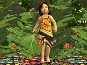 Sims 2 — Toddler Tiger Dress Set - Orange by zaligelover2 — A dress for toddler girls in orange.