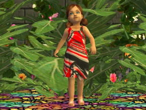 Sims 2 — Toddler Tiger Dress Set - Red by zaligelover2 — A dress for toddler girls in red.