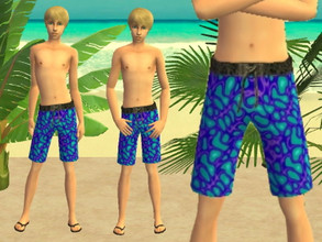 Sims 2 — Teen Squiggle Trunks Set - Blue by zaligelover2 — Swim trunks for teens.
