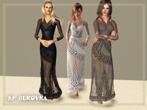 Sims 3 — Dress Fine lace by bukovka — The official attire for young and adult women. The dress is made of a thin chiffon