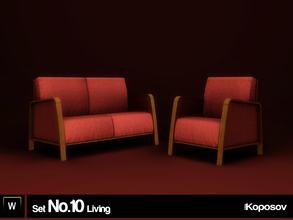 Sims 3 — Koposov Set No.10 Living by koposov — Small set for the living room that includes a loveseat and a chair.