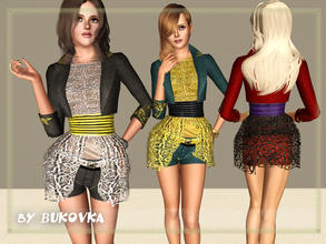 Sims 3 — Bolero jacket and Shorts  by bukovka — Elegant clothes for young and adult women. Velvet jacket, shorts and lace