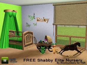 Sims 3 — FREE Shabby Elite Nursery by TheNumbersWoman — Elite, Shabby Chic, this nursery is fashioned in the Shabbiest of