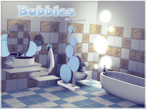 Sims 3 — Bubbles by Kiolometro — Bathroom, 10 objects. Smooth shape, pastel colors. All working and recoloring. Two color