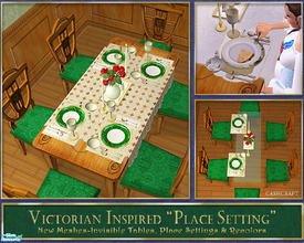 Sims 2 — Victorian Inspired Place Settings by Cashcraft — A usable decorative place setting mesh and 4 recolors. The