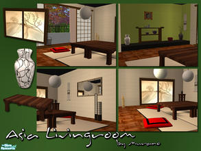 Sims 2 — Asia Livingroom by Murano — A set I made once for a game magazine. It includes many deco objects to get a real