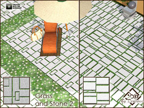 Sims 3 — Grass and Stone 2 by Devirose — Two tiles in a single file,tiles for garden,outdoor,with stone and grass.Created