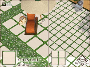 Sims 3 — Grass and Stone 3 by Devirose — Two tiles in a single file,tiles for garden,outdoor,with wood and grass.Created
