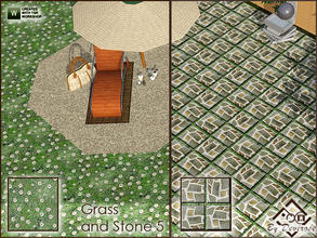Sims 3 — Grass and Stone 5 by Devirose — Two tiles in a single file,tiles for garden,outdoor,with stone and grass,1 is