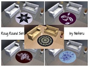 Sims 3 — Rug Round Set by Neferu2 — Set of 6 recolorables rugs by Neferu_TSR