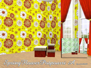 Sims 3 — SpingFlowerPotpourriA by matomibotaki — Floral pattern, 3 color-channels and with widespread big flower-design,