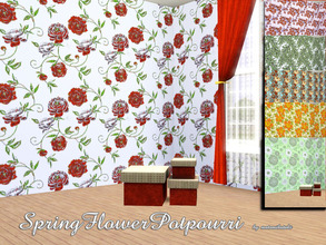 Sims 3 — SpingFlowerPotpourri by matomibotaki — SpingFlowerPotpourri, 6 new colorful floral pattern in a set, each with 3