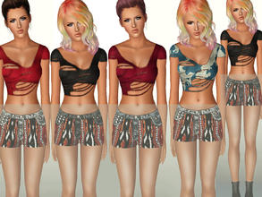 Sims 3 — Street Style Top  by ShakeProductions — Torn and leather top.Recorable.