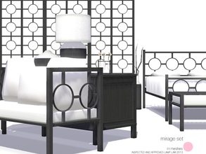 Sims 3 — Mirage Set by DOT — Mirage Set. Contemporary with the Modern feel of steel. Includes a double bed of sturdy