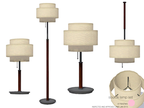 Sims 3 — Source Lamp Set by DOT — Source Lamp Set. The mix of Wood and metal lamp base, plus the double layered cloth