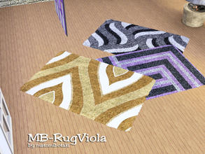 Sims 3 — MB-RugViola by matomibotaki — MB-RugViola, 3x2 large rug with abstract designs in 3 variations and fringed