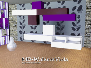 Sims 3 — MB-WallunitViola by matomibotaki — MB-WallunitViola, large modern wallunit with convoluted geomettic design, top