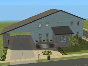 Sims 2 — Blue dream  by greenfern — A comfortable house for 4 sims. Maxis only.