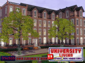 Sims 3 — Lower Classmen Dormitory A by trin3032 — A dormitory-style apartment featuring classic mens only and womens only