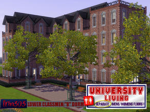 Sims 3 — Lower Classmen Dormitory B by trin3032 — A dormitory-style apartment featuring classic mens only and womens only