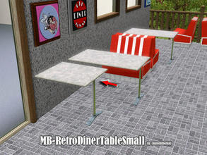 Sims 3 — MB-RetroDinerTableSmall by matomibotaki — MB-RetroDinerTableSmall, dining table with one feet to place on walls