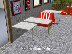 Sims 3 — MB-RetroDinerTable by matomibotaki — MB-RetroDinerTable, dining table with one feet to place on walls or