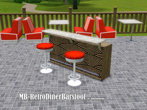 Sims 3 — MB-RetroDinerBarstool by matomibotaki — MB-RetroDinerBarstool, barstool in retro-style with soft seat pad, steel