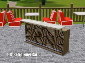 Sims 3 — MB-RetroDinerBar by matomibotaki — MB-RetroDinerBar, retro-style diner bar with greometric patterned front-side
