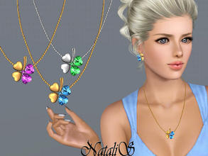Sims 3 — NataliS four leaf clover pendant FT-FA by Natalis — Good Luck - a four leaf clover pendant with multi-colored