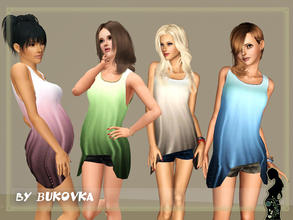 Sims 3 — Tunic with Shorts by bukovka — Clothing for young and adult women. Ample tunic and denim shorts are suitable for