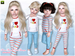 Sims 3 — I love Mom and Dad Romper by lillka — Comfortable romper for toddler girls and boys Everyday/Sleepwear 3