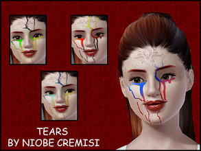 Sims 3 — Tears by niobe_cremisi — This set of halloween composed of an eyeshadow and three masks -Fits with all eye- and