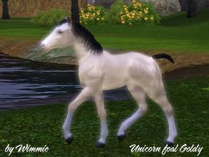 Sims 3 — Unicorn Foal Goldy by Wimmie — This is my unicorn foal Goldy. It has a golden, metallic shiny fur. It loves to