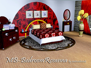 Sims 3 — MB-BedroomRosanna by matomibotaki — Bedroom set with 10 individual new meshes to create a sweet and romantic