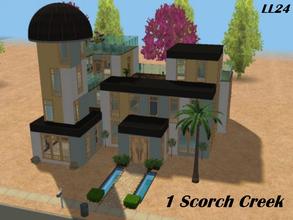 Sims 2 — 1 Scorch Creek by luckylibran242 — Large house to keep your Sim cool in the desert. 4 Balconies including
