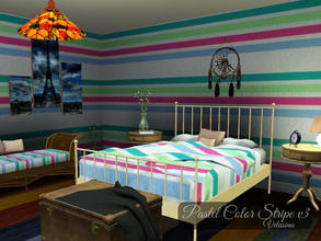 Sims 3 — Pastel Stripes V2 by velasims2 — another version of pastel color stripe pattern. this time it's horizontal and
